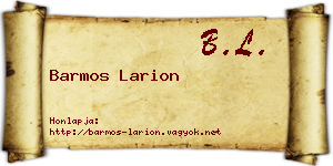 Barmos Larion névjegykártya